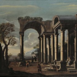 Architectural capriccio with figures